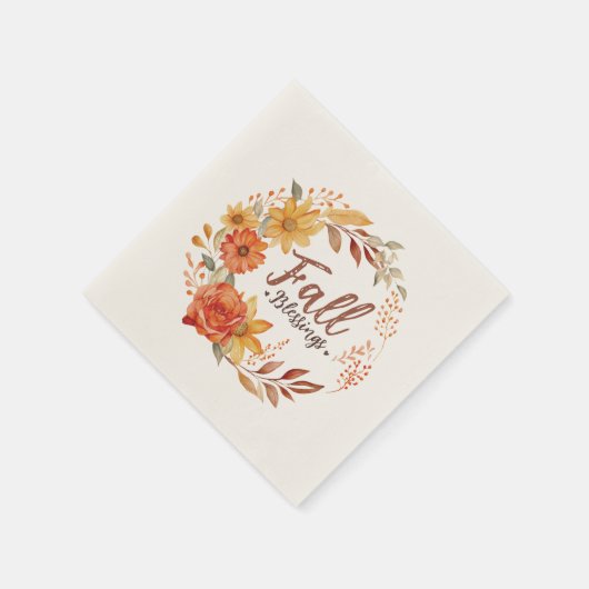 Serviette En Papier Blessures d'automne - Feuilles d'automne et couron (Coin)