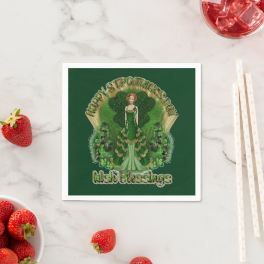 Serviette En Papier Blessures irlandaises Saint Patrick's Day Napkins (En situation)