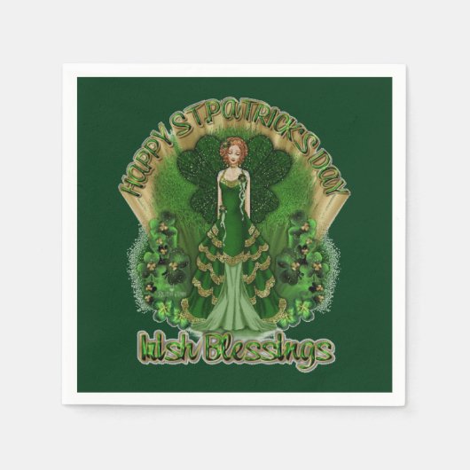 Serviette En Papier Blessures irlandaises Saint Patrick's Day Napkins (Devant)