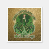 Serviette En Papier Blessures irlandaises St Patrick's Day Gold Napkin (Devant)