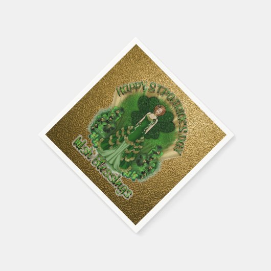 Serviette En Papier Blessures irlandaises St Patrick's Day Gold Napkin (Coin)