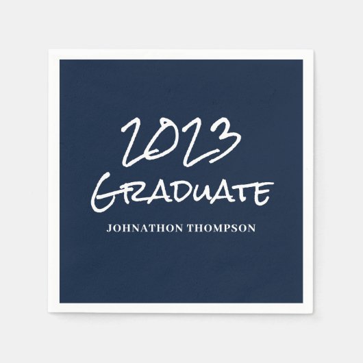 Serviette En Papier Bleu 2023 Nom du diplôme (Devant)