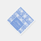Serviette en papier bleu à motif floral pour la fê (Coin)