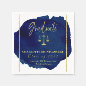 Serviette En Papier Bleu Abstrait Elegant Law School Graduation (Devant)