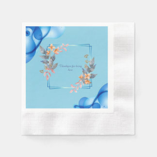Serviette En Papier Bleu abstrait Géométrique floral personnalisé