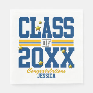 Serviette En Papier Bleu Année de la classe d'études supérieures jaune