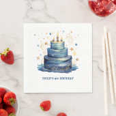 Serviette En Papier Bleu Anniversaire gâteau anniversaire (En situation)