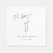 Serviette En Papier Bleu arc simple garçons baby shower napkin (Devant)