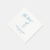 Serviette En Papier Bleu arc simple garçons baby shower napkin (Coin)
