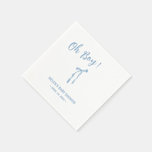 Serviette En Papier Bleu arc simple garçons baby shower napkin (Coin)