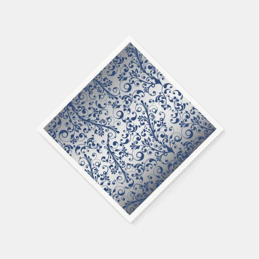 Serviette En Papier Bleu argenté Abstrait (Coin)