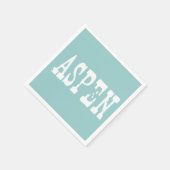 Serviette En Papier Bleu Aspen (Coin)