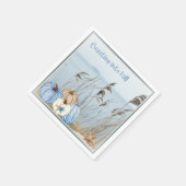 Serviette En Papier Bleu automne côtier et Citrouilles blancs et Starf (Coin)