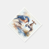 Serviette En Papier Bleu avec l'eau coulante d'un trou (Coin)