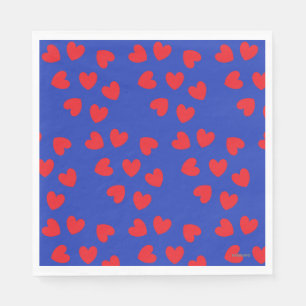 Serviette En Papier Bleu avec papier de coeur rouge Napkin - HAMbyWG