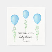 Serviette En Papier Bleu Balloon Baby shower verdure (Devant)