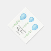 Serviette En Papier Bleu Balloon Baby shower verdure (Coin)