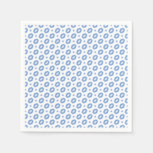 Serviette En Papier Bleu barbeau et blanc : Geometriana