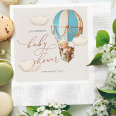 Serviette En Papier Bleu Bear Balloon Baby shower Garçon Papier servie