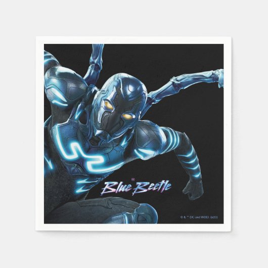 Serviette En Papier Bleu Beetle Leaping Caractère Art (Devant)