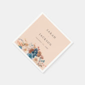 Serviette En Papier Bleu Beige & Dusty Nom Floral Napkins V2 - Beige (Coin)
