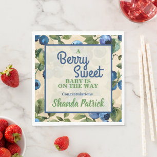 Serviette En Papier Bleu Berry Baby shower doux