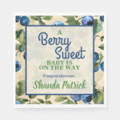 Serviette En Papier Bleu Berry Baby shower doux (Devant)