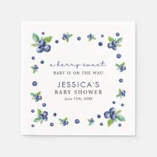 Serviette En Papier Bleu Berry Baby shower doux