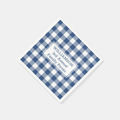 Serviette En Papier Bleu Blanc Buffalo Vérifiez Votre Nom Famille Piqu (Coin)