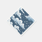 Serviette En Papier Bleu blanc céleste (Coin)