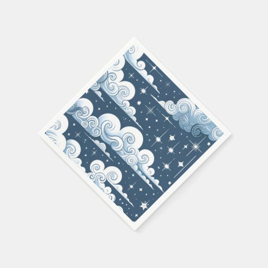 Serviette En Papier Bleu blanc céleste (Coin)