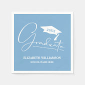 Serviette En Papier Bleu blanc de la poutre de graduation de script (Devant)