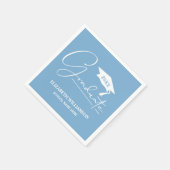 Serviette En Papier Bleu blanc de la poutre de graduation de script (Coin)