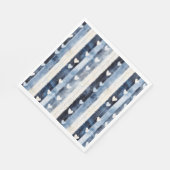 Serviette En Papier Bleu Blanc Denim Coeur rayures (Coin)