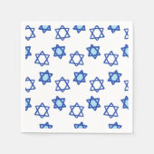Serviette En Papier Bleu & Blanc Etoile de David Motif Fête juive (Devant)