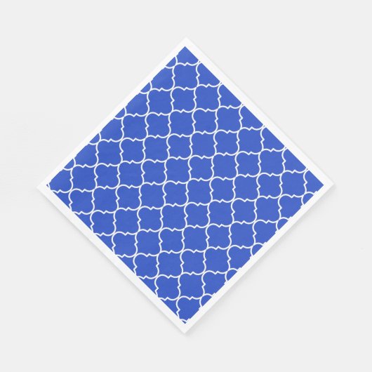 Serviette En Papier Bleu & Blanc Méditerranéen Motif marocain (Coin)