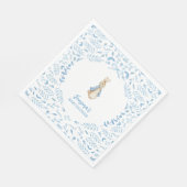 Serviette En Papier Bleu blanc Pierre le lapin Baby shower Beatrix (Coin)