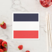 Serviette En Papier Bleu Blanc & Rouge Frappe à rayures (En situation)
