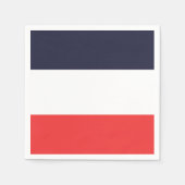 Serviette En Papier Bleu Blanc & Rouge Frappe à rayures (Devant)