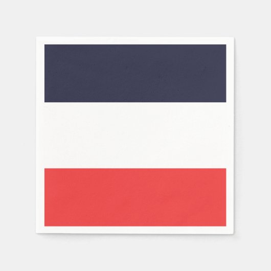 Serviette En Papier Bleu Blanc & Rouge Frappe à rayures (Devant)