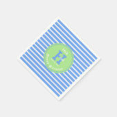 Serviette En Papier Bleu ⎮ Blanc Vert Napkin (Coin)