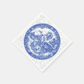 Serviette En Papier Bleu Blanc Willow Rabbit Whimsical CrackLook (Coin)
