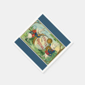 Serviette En Papier Bleu Blancs Blancs Blancs (Coin)