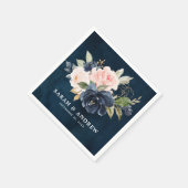 Serviette En Papier Bleu bleu bleu bleu rose rose marine Botanique (Coin)