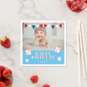 Serviette En Papier Bleu Bleu Bleu Enfants Photo Anniversaire (En situation)