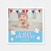 Serviette En Papier Bleu Bleu Bleu Enfants Photo Anniversaire (Devant)