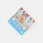 Serviette En Papier Bleu Bleu Bleu Enfants Photo Anniversaire (Coin)