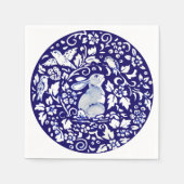Serviette En Papier Bleu Bleu Lapin Assis Lapin Dedham Delft (Devant)