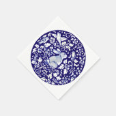 Serviette En Papier Bleu Bleu Lapin Assis Lapin Dedham Delft (Coin)