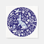 Serviette En Papier Bleu Bleu Lapin Debout Lapin Dedham Delft (Devant)